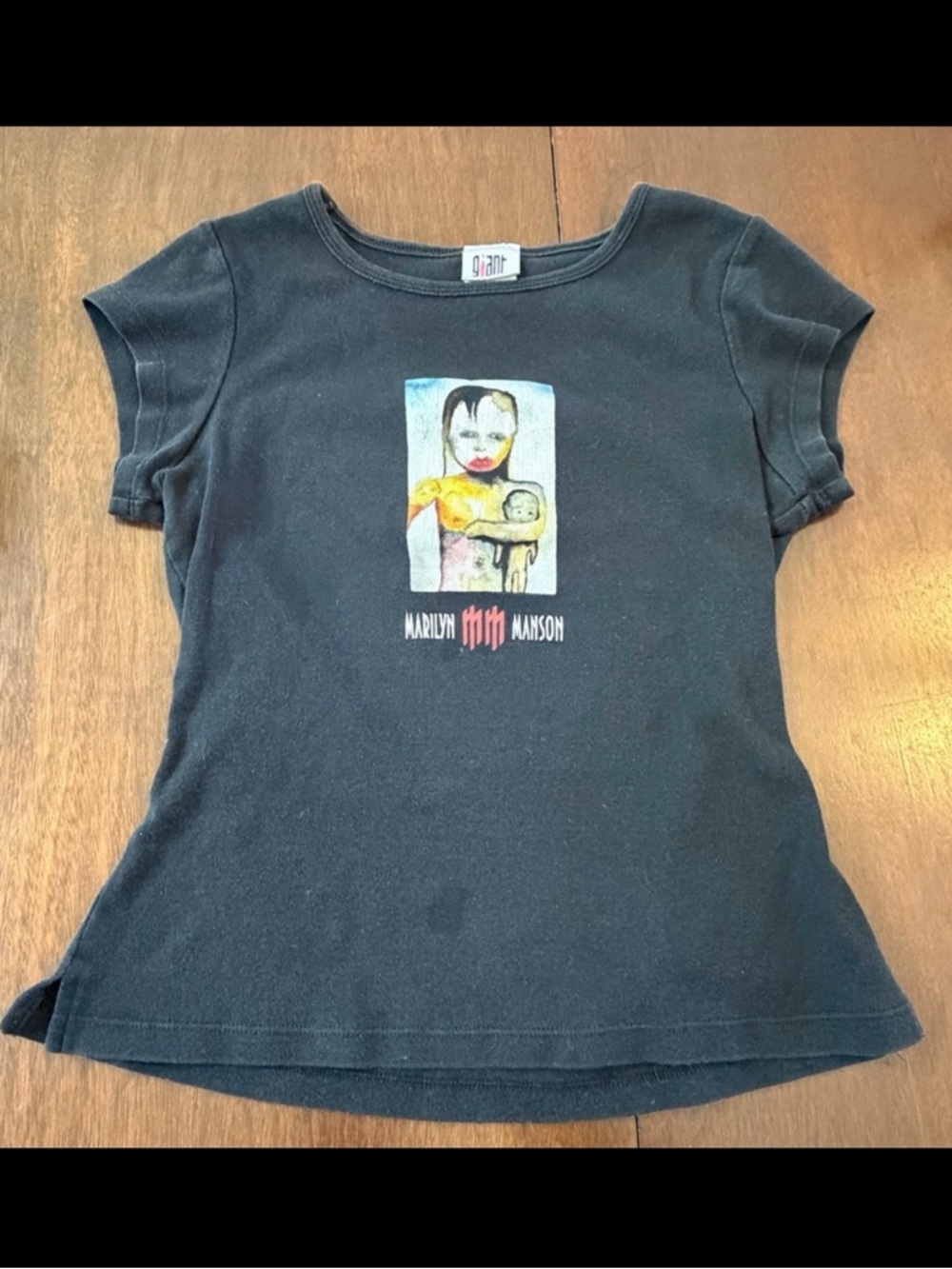 Marilyn Manson Giant Label The Golden Age of Grotesque Era Babydoll Y2K T-Shirt